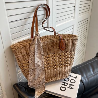 2024 Fashion Frauen Strohstrandtasche kundenspezifische Tote-Tasche mit Strohmaterial