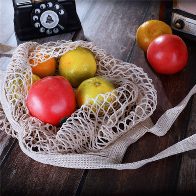 Wiederverwendbare Baumwollnetz-Tote-Tasche für Obst und Gemüse