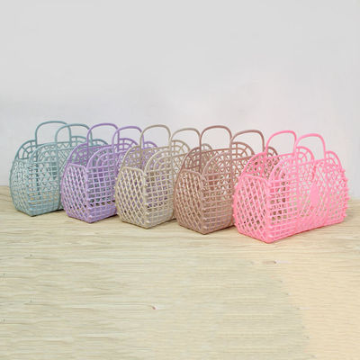 2023 Sommer Portable Urlaub Plastik PVC Mode Strand Retro Jelly Basket Tasche für Frau
