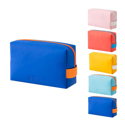 Kosmetische Taschen aus Leder mit bunter Süßfarbe und Reißverschluss