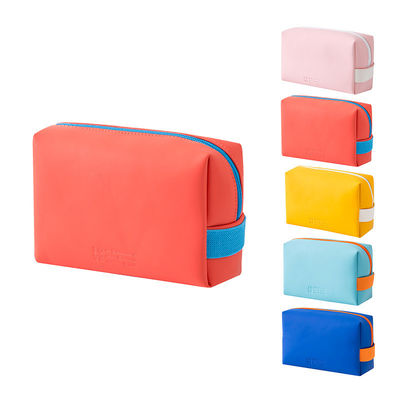 Kosmetische Taschen aus Leder mit bunter Süßfarbe und Reißverschluss
