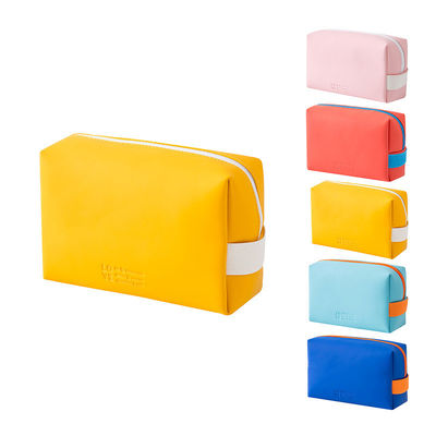 Kosmetische Taschen aus Leder mit bunter Süßfarbe und Reißverschluss