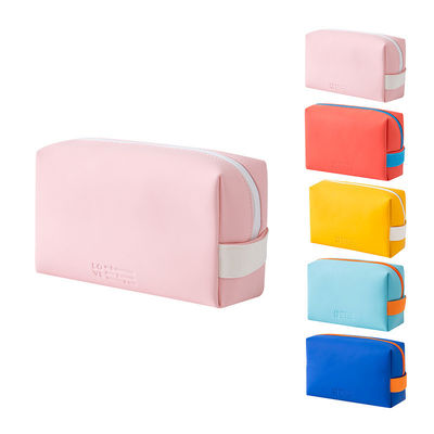 Kosmetische Taschen aus Leder mit bunter Süßfarbe und Reißverschluss