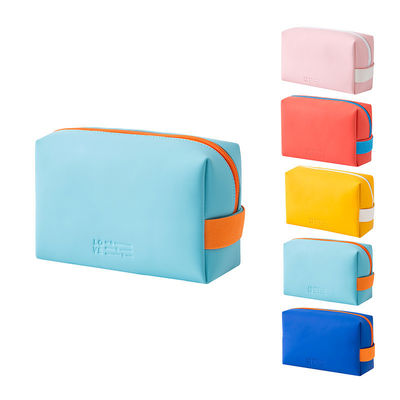 Kosmetische Taschen aus Leder mit bunter Süßfarbe und Reißverschluss