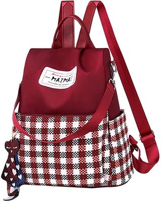 Innere Schlitze Tasche Frauen Oxford Plaid Rucksack Handtasche für Anti-Diebstahl Reiseschule