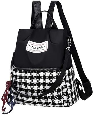 Innere Schlitze Tasche Frauen Oxford Plaid Rucksack Handtasche für Anti-Diebstahl Reiseschule