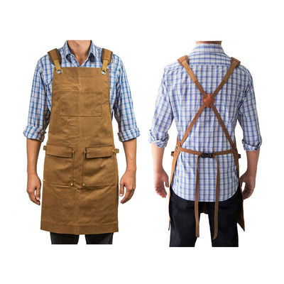 Restaurant Bar Essential Waschen Leinwand Chef Bib Schürze mit Werkzeugtasche und individuelles Logo