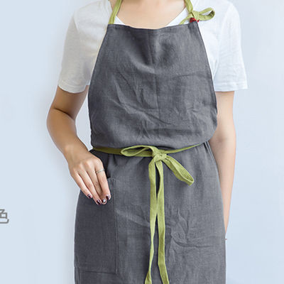 Neueste Modische Unisex Custom Baumwolle Bettwäsche Kreuz Rücken verstellbare Bib Schürze mit Taschen