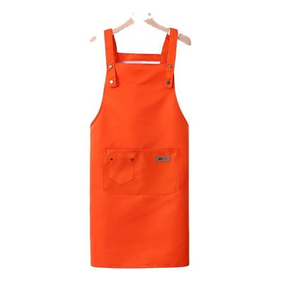 Seidenbildschirm gedruckt Custom Logo verstellbar Bib Leinwand Chef Schürze für Frauen Kochen