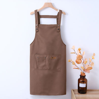 Seidenbildschirm gedruckt Custom Logo verstellbar Bib Leinwand Chef Schürze für Frauen Kochen