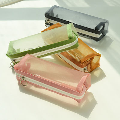 Schülerprüfung spezielle Bleistiftkoffer Transparente Mesh Bleistift Tasche für Kosmetik Bequemlichkeit