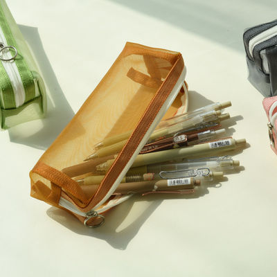 Schülerprüfung spezielle Bleistiftkoffer Transparente Mesh Bleistift Tasche für Kosmetik Bequemlichkeit
