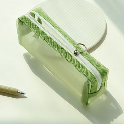 Schülerprüfung spezielle Bleistiftkoffer Transparente Mesh Bleistift Tasche für Kosmetik Bequemlichkeit