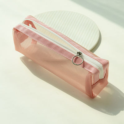 Schülerprüfung spezielle Bleistiftkoffer Transparente Mesh Bleistift Tasche für Kosmetik Bequemlichkeit