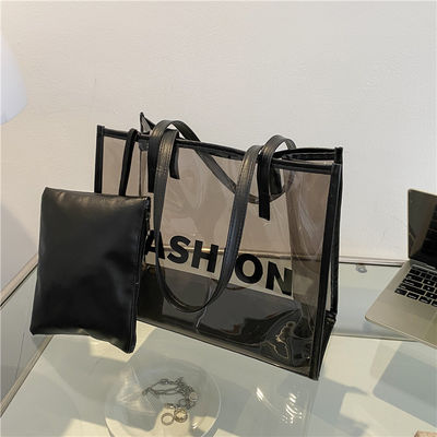 Logo Customized Logo Fashion PVC-Tote-Einkaufstasche für transparente Produktverpackungen