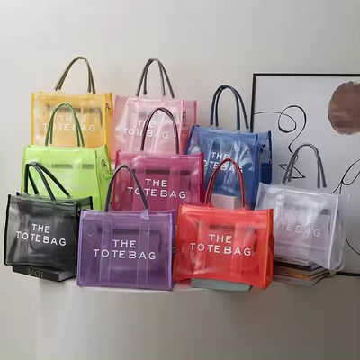 Alle Jahreszeiten Mode Stil Großkapazität Druck Klappbare klare PVC-Shopping-Tote-Tasche