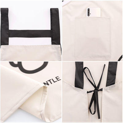 Alltägliche Schürze mit Custom Logo Taschen wasserdichte Polyester Baumwolle Küchenchef Schürze