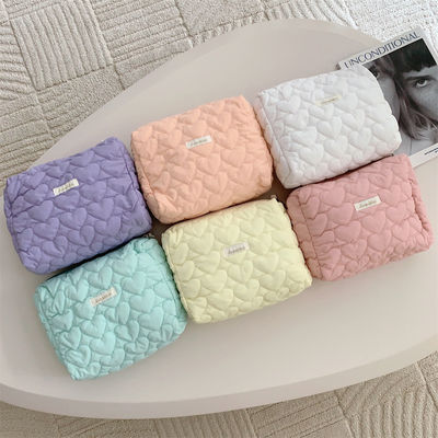 Polyester Custom Logo Puff Puffer Tasche Großkapazität Make-up Gequilte Taschen Kosmetikkoffer