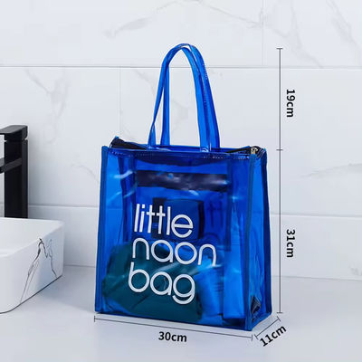 Transparente PVC-Tote-Tasche für Sommerstrand Custom Logo Wasserdicht Große Farbe
