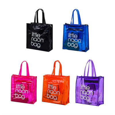 Transparente PVC-Tote-Tasche für Sommerstrand Custom Logo Wasserdicht Große Farbe