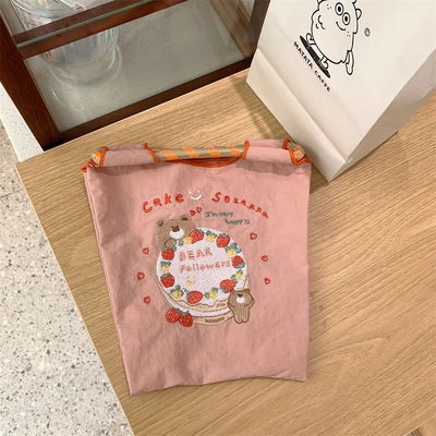 Neueste Modische Ausgezeichnete Bären Stickerei Handtasche Mini Tote Handy Tasche OEM / ODM