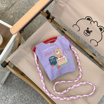 Neueste Modische Ausgezeichnete Bären Stickerei Handtasche Mini Tote Handy Tasche OEM / ODM