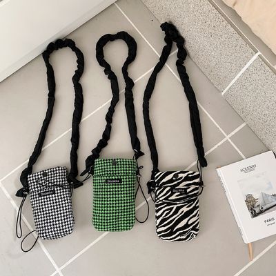 OEM/ODM Akzeptabel Kleine Quadratgitter Mini-Handys Crossbody-Tasche in Leinwand