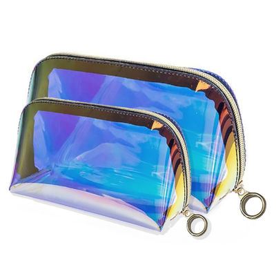 Custom Logo Print Transparent Laser PVC Wasserdichte Reise Toilettenbeutel für Produkte