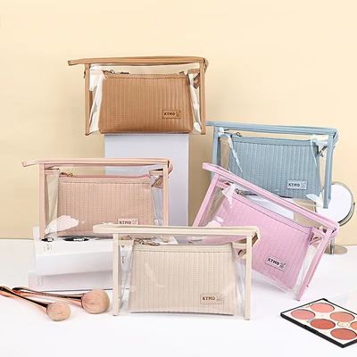 Tägliche Reise Kosmetik Tasche benutzerdefinierte Leder Make-up-Tasche für Toilettenartikel und Kosmetika
