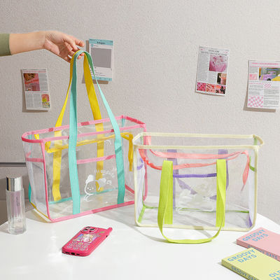 Durchsichtige PVC-Tote-Tasche, klare Süßigkeiten, Farben, U-förmige Handtasche für Frauen