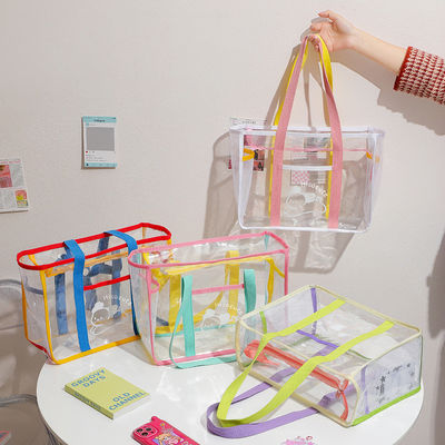 Durchsichtige PVC-Tote-Tasche, klare Süßigkeiten, Farben, U-förmige Handtasche für Frauen