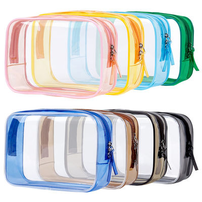 Verschluss mit Reißverschluss Durchsichtige wasserdichte Make-up-Taschen für Reise- und Toilettenorganisation