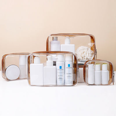 Verschluss mit Reißverschluss Durchsichtige wasserdichte Make-up-Taschen für Reise- und Toilettenorganisation