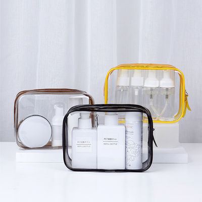 Verschluss mit Reißverschluss Durchsichtige wasserdichte Make-up-Taschen für Reise- und Toilettenorganisation