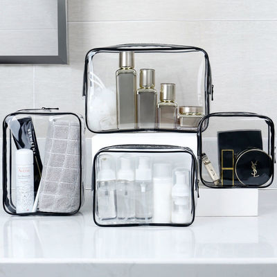 Verschluss mit Reißverschluss Durchsichtige wasserdichte Make-up-Taschen für Reise- und Toilettenorganisation