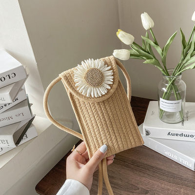 Gewebte Tasche Blume Schulter Crossbody Damen Tasche für maßgeschneiderte Farbe und Strandurlaub