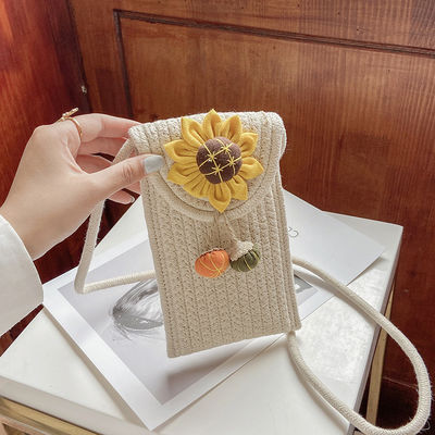 Gewebte Tasche Blume Schulter Crossbody Damen Tasche für maßgeschneiderte Farbe und Strandurlaub