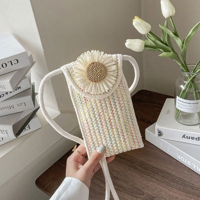 Gewebte Tasche Blume Schulter Crossbody Damen Tasche für maßgeschneiderte Farbe und Strandurlaub