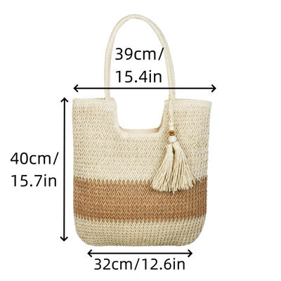 Sommertote Raffia Strohbeutel OEM/ODM akzeptabel für Mode Damen Häkelstrandbeutel