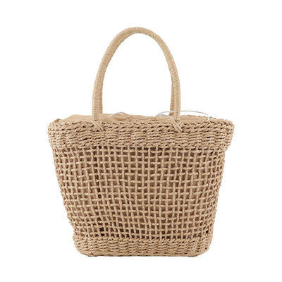 Custom Logo akzeptiert Mittelklasse Rattan Stroh Handtasche für Lady Hollow Out Sommer Mode