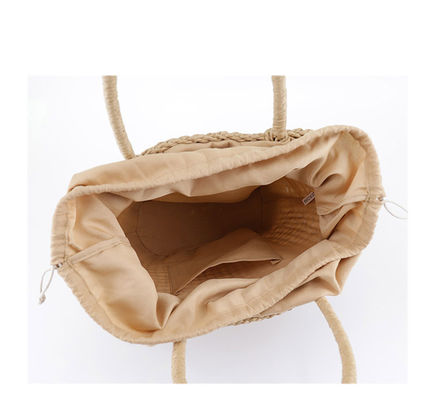 Custom Logo akzeptiert Mittelklasse Rattan Stroh Handtasche für Lady Hollow Out Sommer Mode