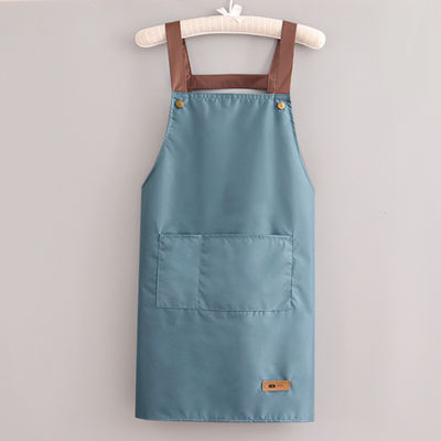 Farbenfrohe Baumwoll-Polyester-Kochschürze mit verstellbaren Gurten auf Leinwand