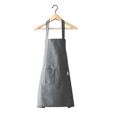 Neueste modische Schürze zum Kochen und Gartenarbeiten aus reinem schwarzem Baumwollpolyester