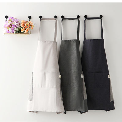 Neueste modische Schürze zum Kochen und Gartenarbeiten aus reinem schwarzem Baumwollpolyester