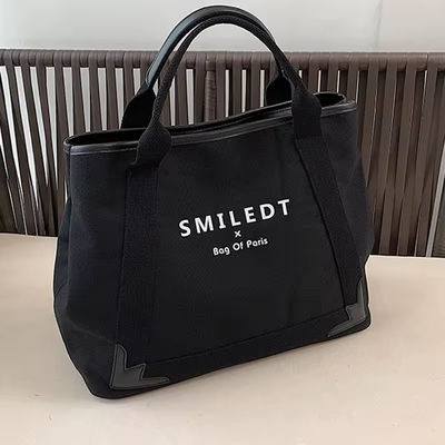 Custom Logo Reise Polyester Frauen Schulter Leinwand Strandtasche für Shopping und Freizeit