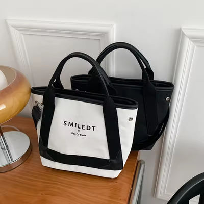 Custom Logo Reise Polyester Frauen Schulter Leinwand Strandtasche für Shopping und Freizeit