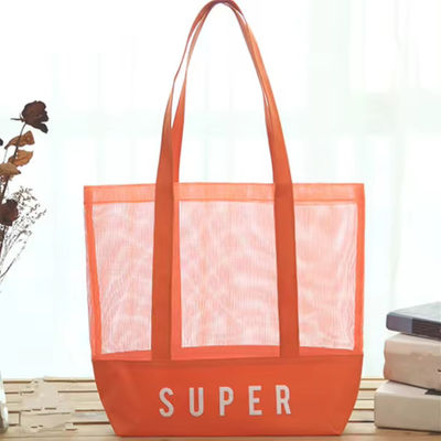 Polyester Hauptmaterial Custom Ultraleicht Großes Personalisiertes Strandnetz Tote Tasche