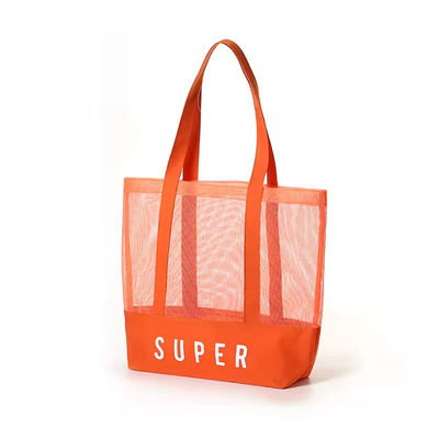 Polyester Hauptmaterial Custom Ultraleicht Großes Personalisiertes Strandnetz Tote Tasche
