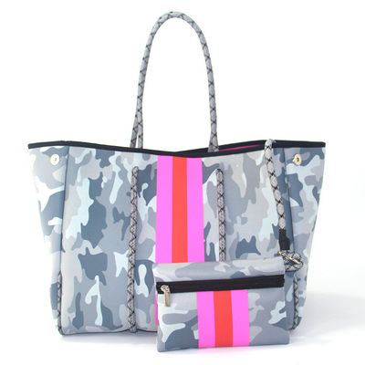 Benutzerdefiniertes Logo Akzeptiert Neopren-Strandtasche Handtasche für Frauen Perforationsdesign