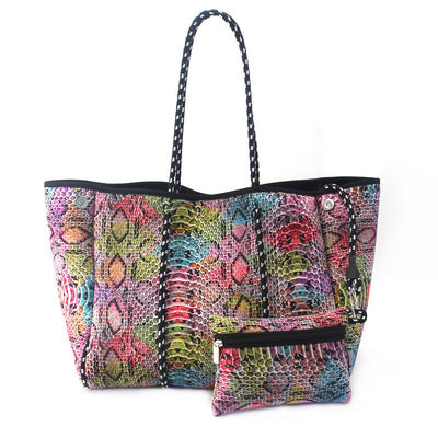 Benutzerdefiniertes Logo Akzeptiert Neopren-Strandtasche Handtasche für Frauen Perforationsdesign